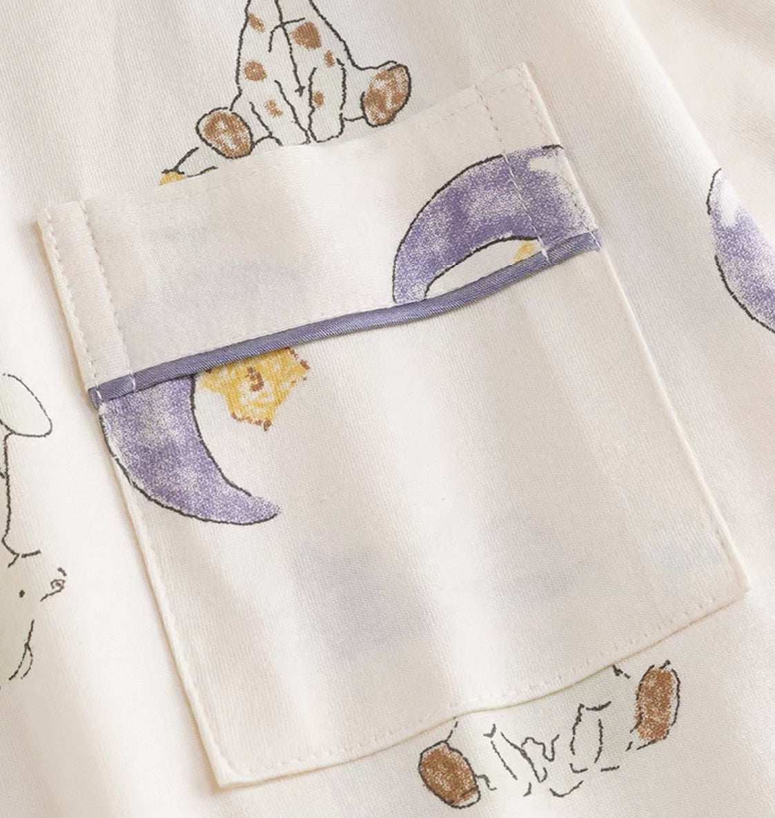 Cute Cartoon Cotton Pajama Set for Women Summer Short Sleeve Loungewear Two-Piece Sleepwear Set